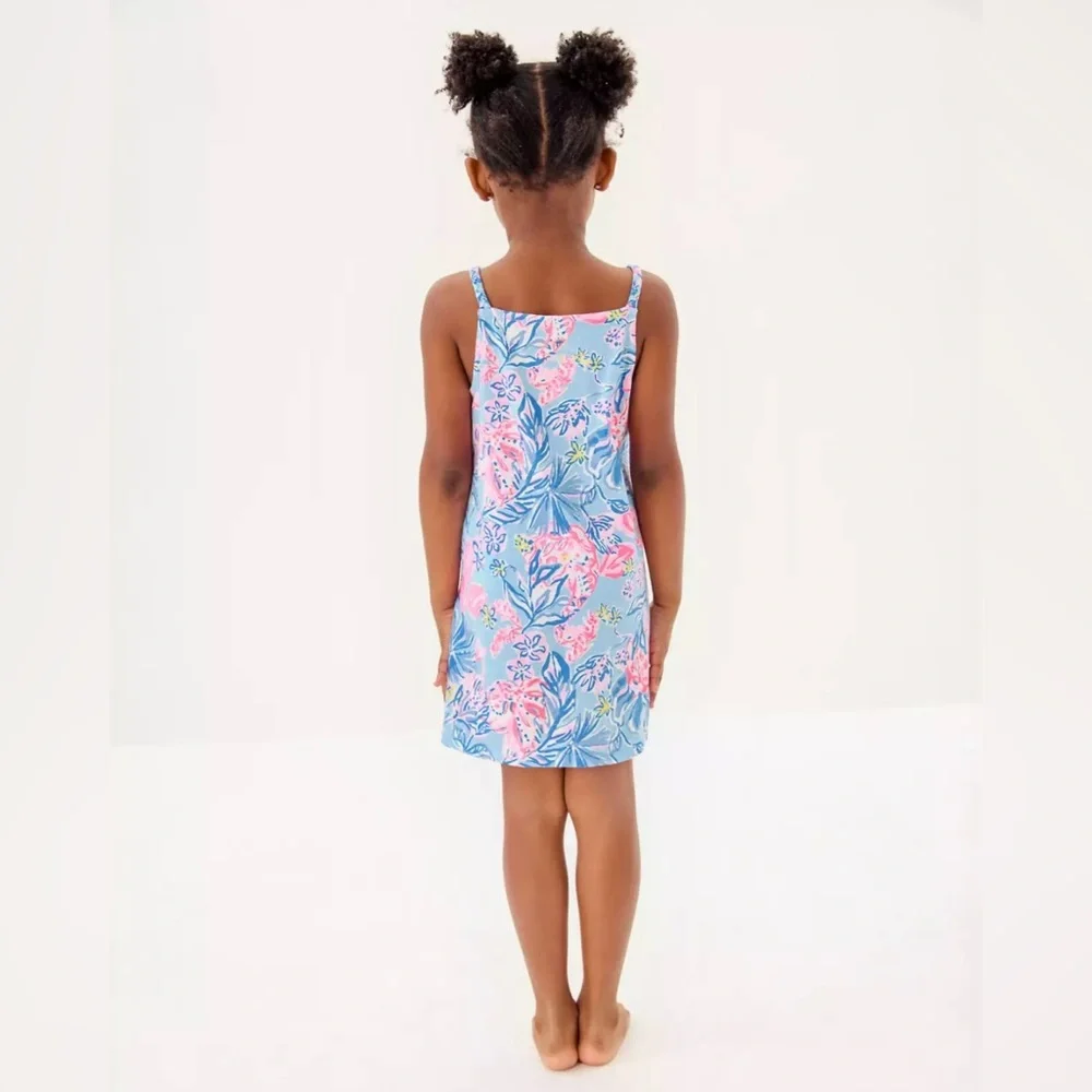 NWT Lilly Pulitzer Girls Mini Kyleigh Dress - Multi Elephant Splash XS